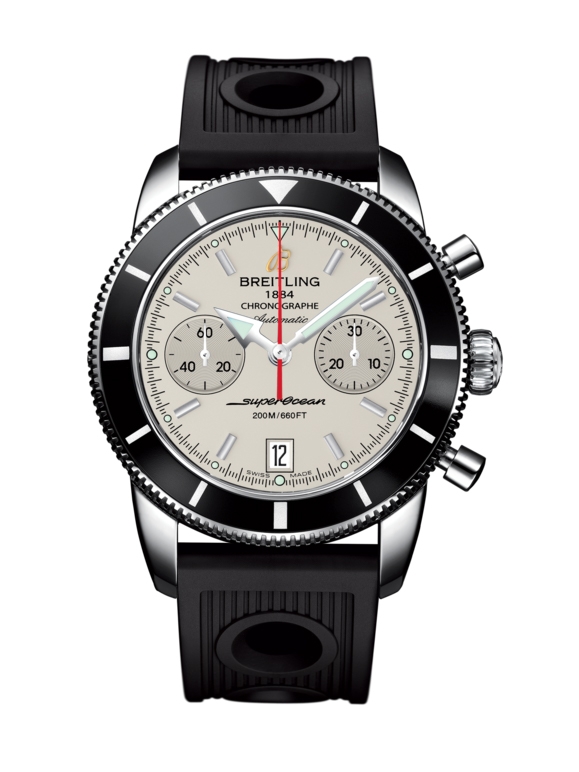 Breitling A2337024.G753.200S : Superocean Heritage 44 Chronograph Stainless Steel / Black / Silver / Rubber