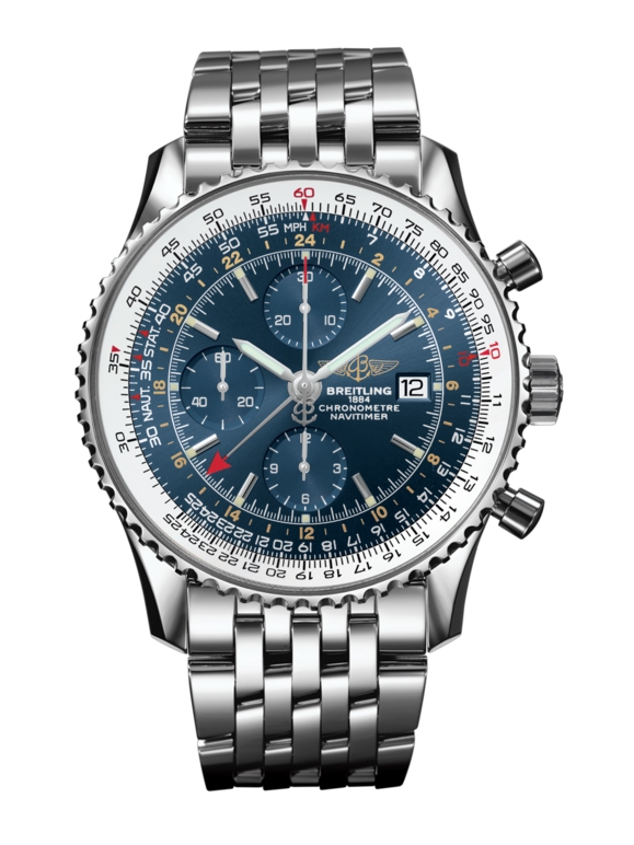 Breitling A2432212.C651.443A : Navitimer World Stainless Steel / Blue / Bracelet