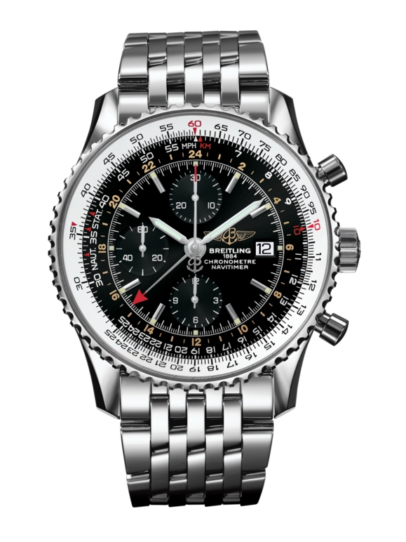 Breitling A2432212/B726/443A : Navitimer World Stainless Steel / Black / Bracelet