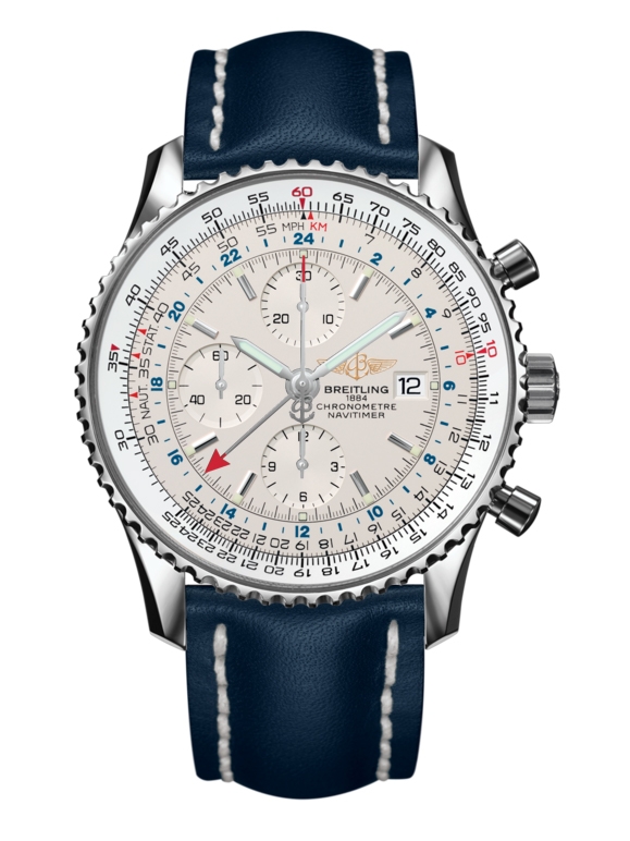 Breitling A2432212/G571/101X/A20BA.1 : Navitimer World Stainless Steel / Silver / Calf / Pin