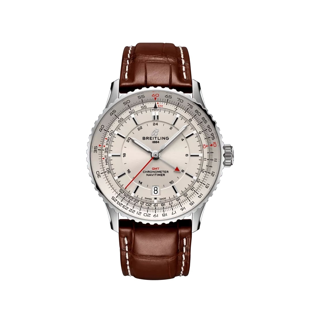 Breitling A32310211G1P1 : Navitimer GMT 41 Automatic Stainless Steel / Silver