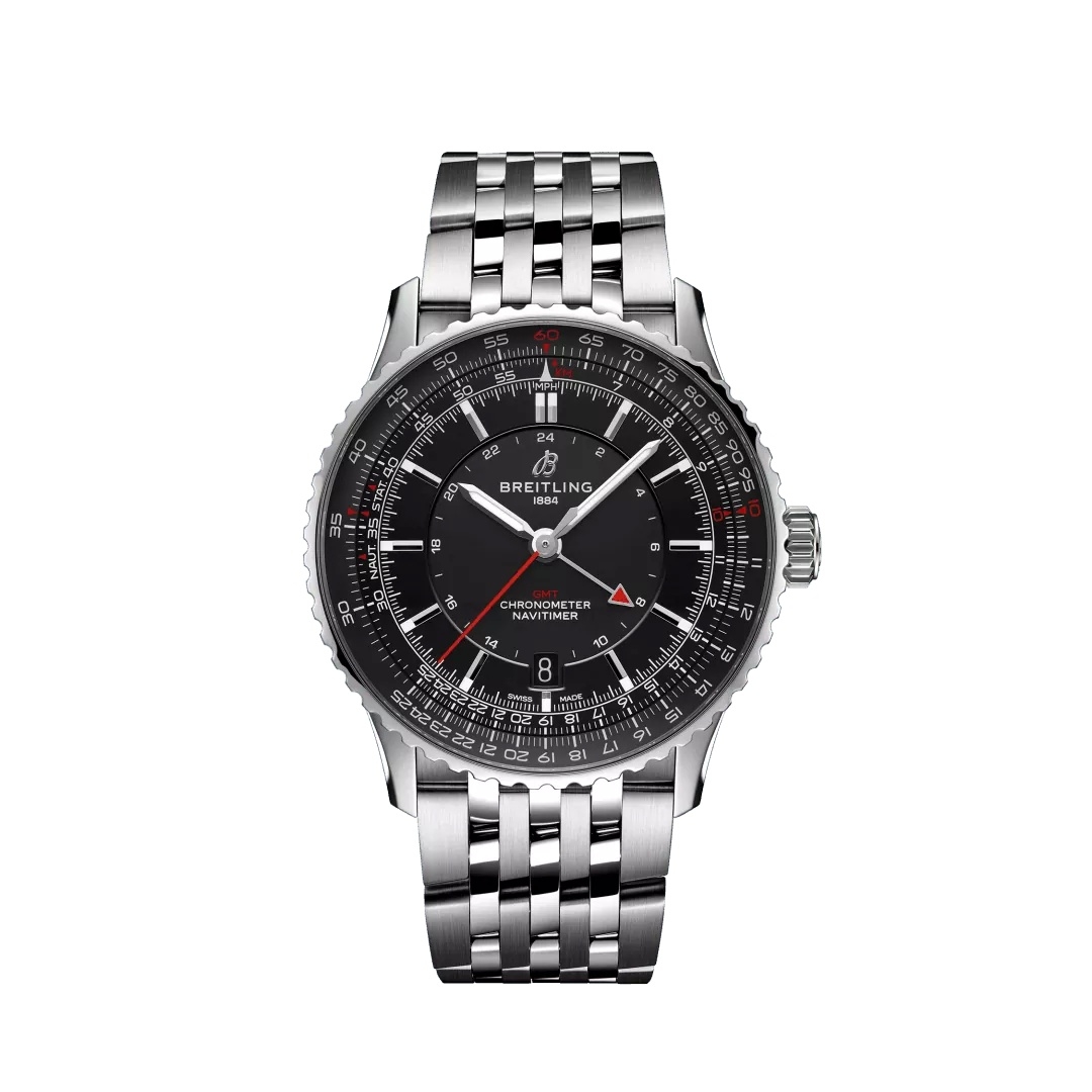 Breitling A32310251B1A1 : Navitimer GMT 41 Automatic Stainless Steel / Black / Bracelet
