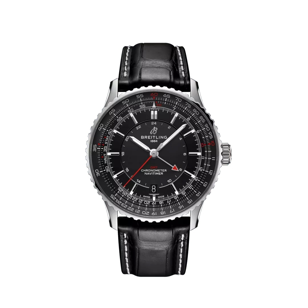 Breitling A32310251B1P1 : Navitimer GMT 41 Automatic Stainless Steel / Black