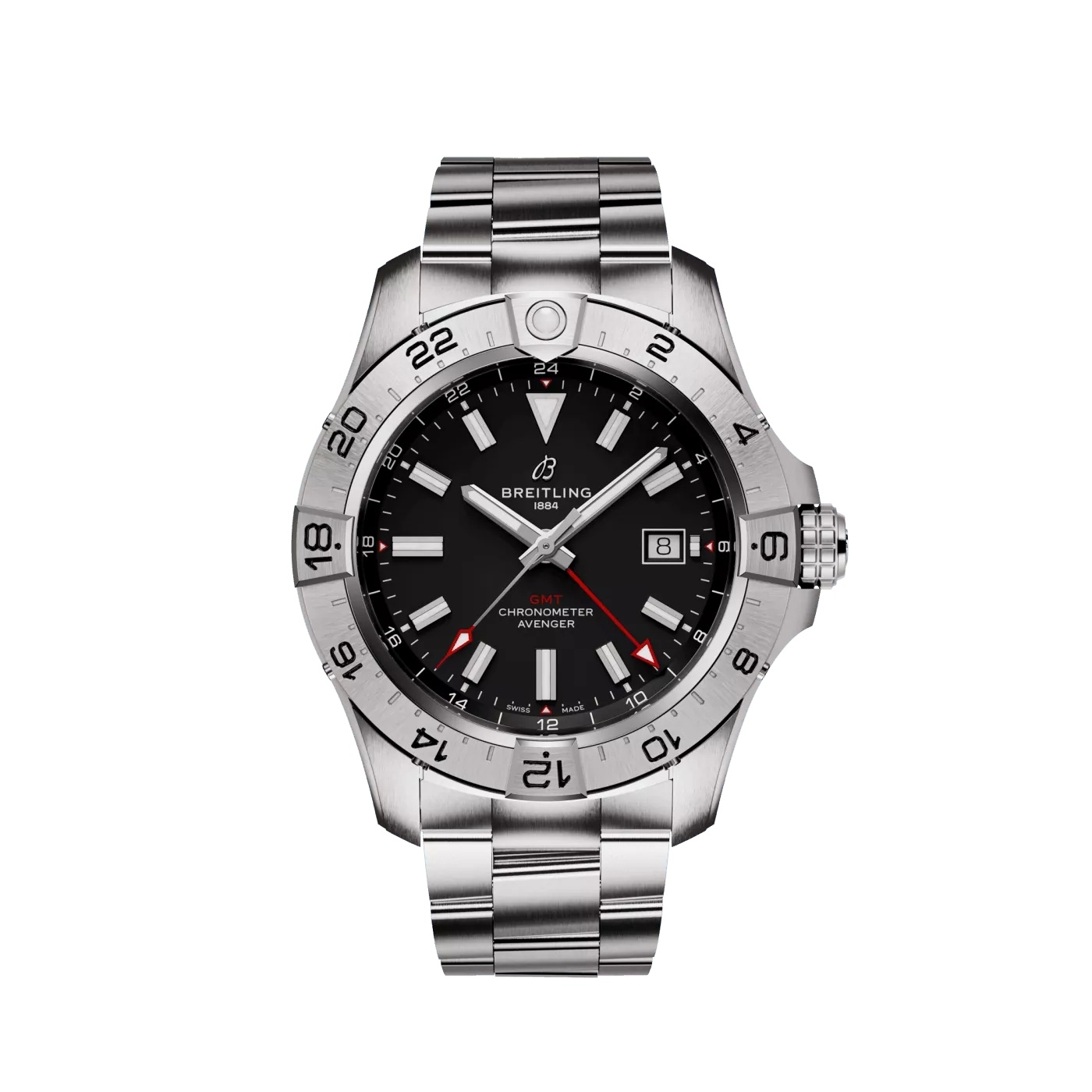 Breitling A32320101B1A1 : Avenger Automatic GMT 44 Stainless Steel / Black / Bracelet