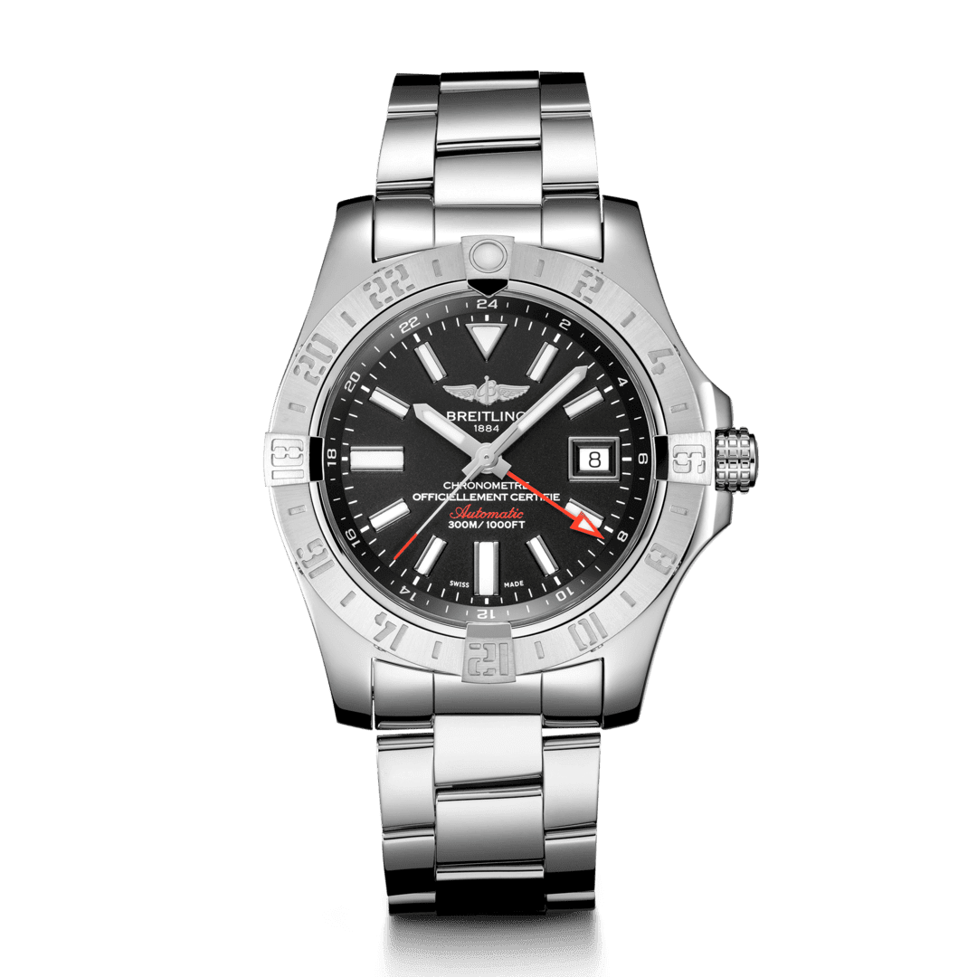 Breitling A32390111B1A1 : Avenger II GMT Stainless Steel / Volcano Black / Bracelet