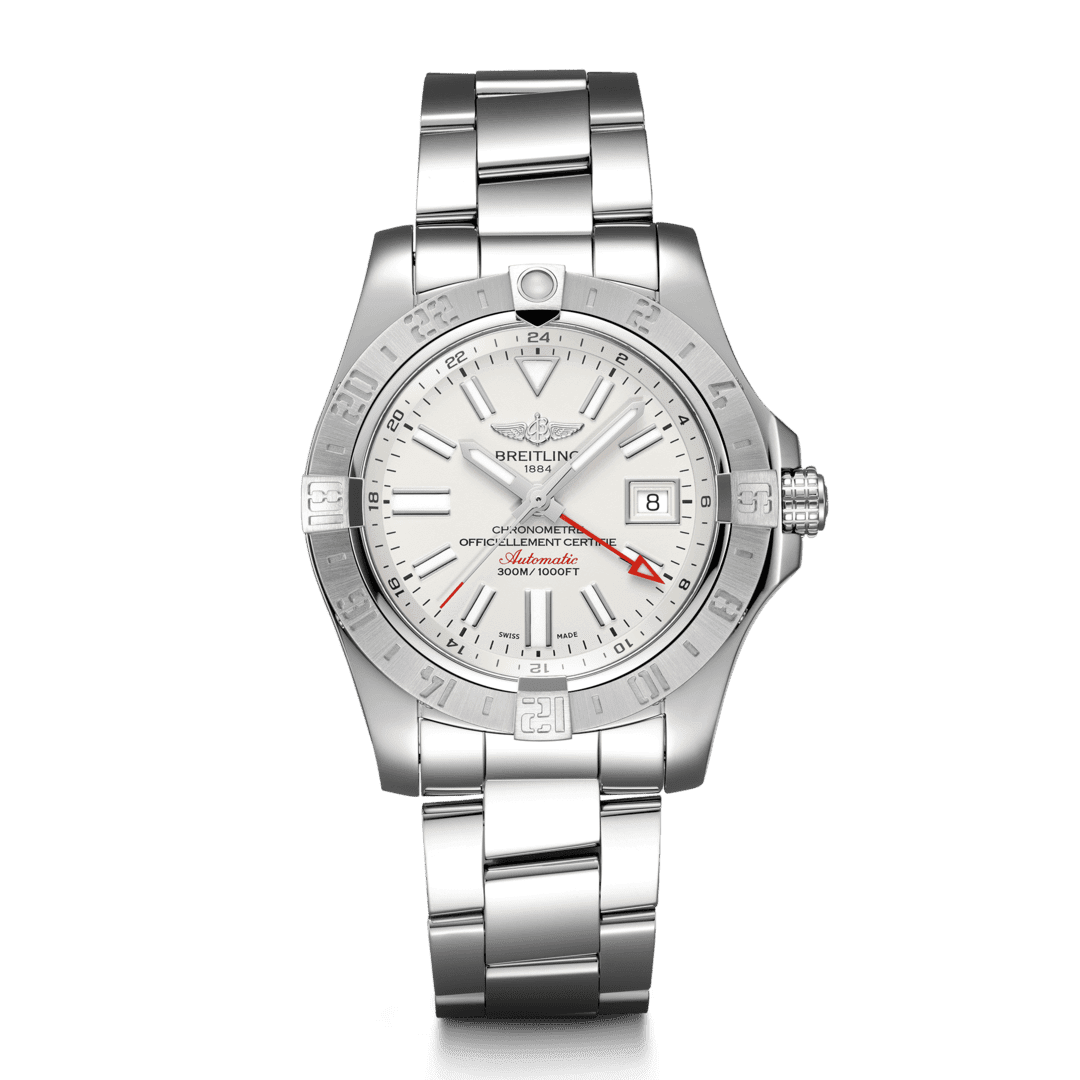 Breitling A32390111G1A1 : Avenger II GMT Stainless Steel / Stratus Silver / Bracelet