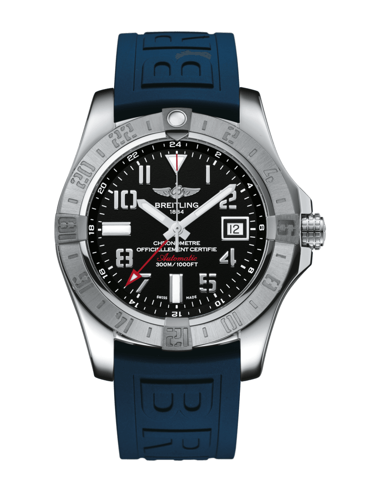Breitling A3239011/BC34/158S/A20S.1 : Avenger II GMT Stainless Steel / Volcano Black / Rubber / Pin