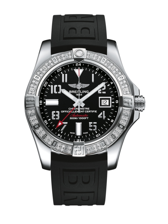 Breitling A3239053.BC34.152S : Avenger II GMT Stainless Steel / Diamond / Volcano Black / Rubber