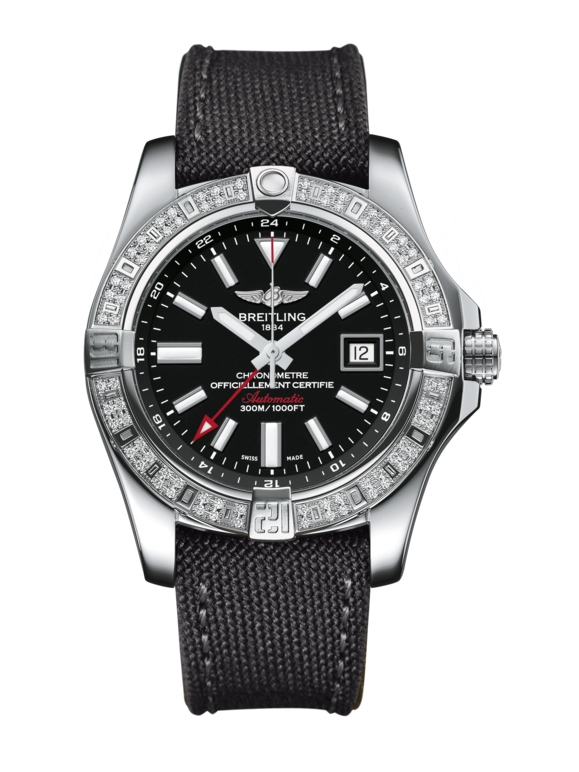 Breitling A3239053.BC35.109W : Avenger II GMT Stainless Steel / Diamond / Volcano Black / Military