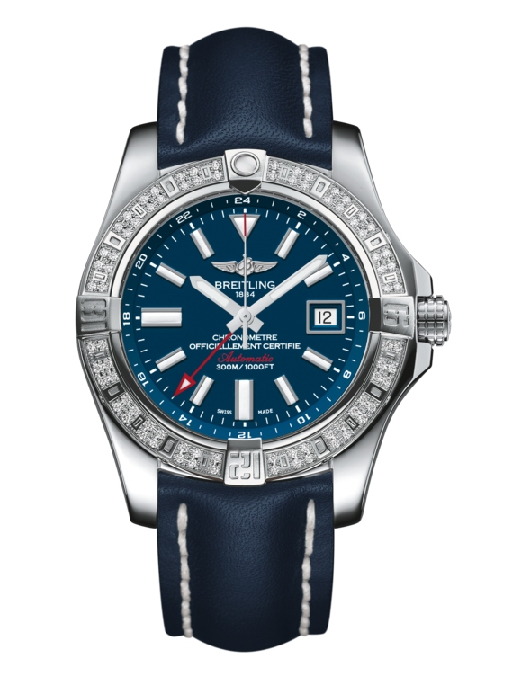Breitling A3239053.C872.105X : Avenger II GMT Stainless Steel / Diamond / Mariner Blue / Calf