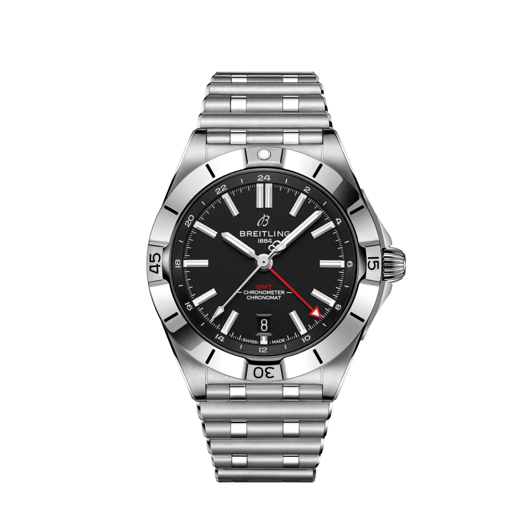 Breitling A32398101B1A1 : Chronomat 40 GMT Stainless Steel / Black / Rouleaux