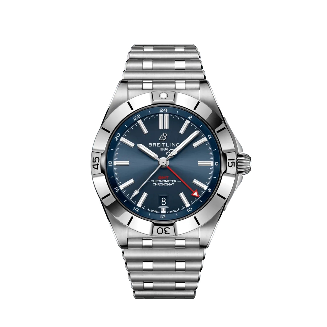Breitling A32398101C1A1 : Chronomat 40 GMT Stainless Steel / Blue / Rouleaux