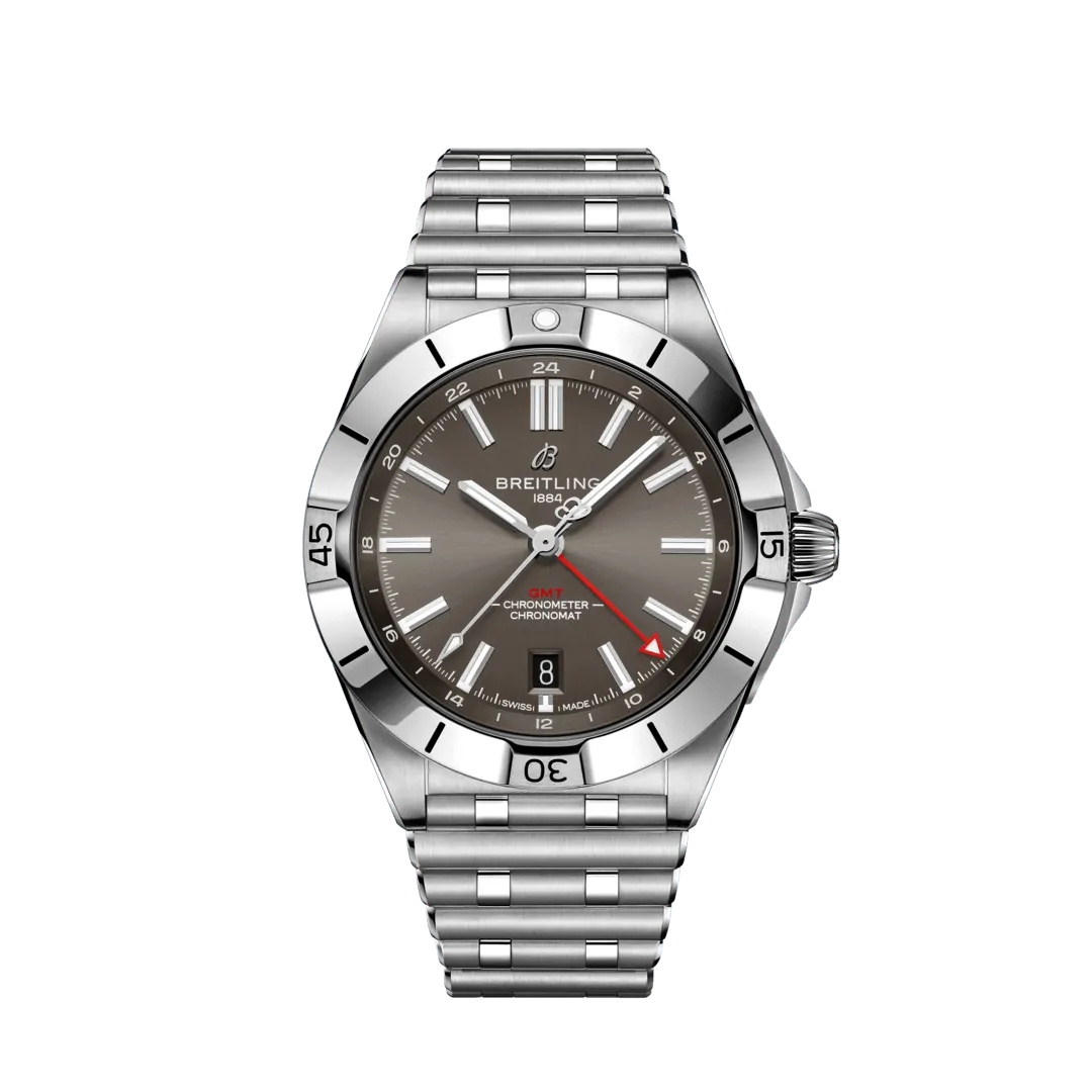 Breitling A32398101M1A1 : Chronomat 40 GMT Stainless Steel / Grey / Rouleaux