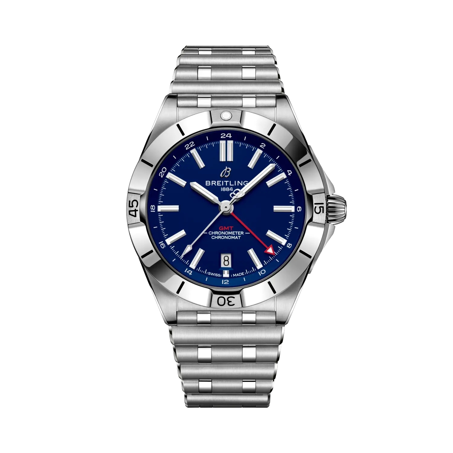 Breitling A32398C11C1A1 : Breitling Chronomat Automatic GMT 40 NFL New York Giants Edition