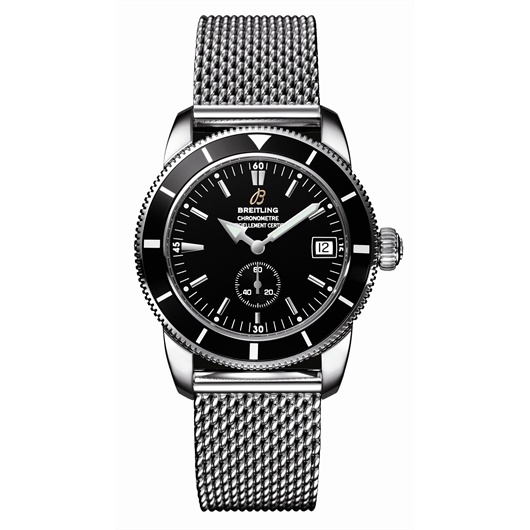 Breitling A3732024.B869 : Superocean Heritage 38 Stainless Steel / Black / Milanese