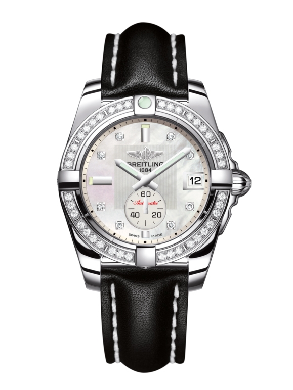 Breitling A3733053/A717/414X//A16BA.1 : Galactic 36 Automatic Stainless Steel / Diamond / Pearl Diamond / Calf