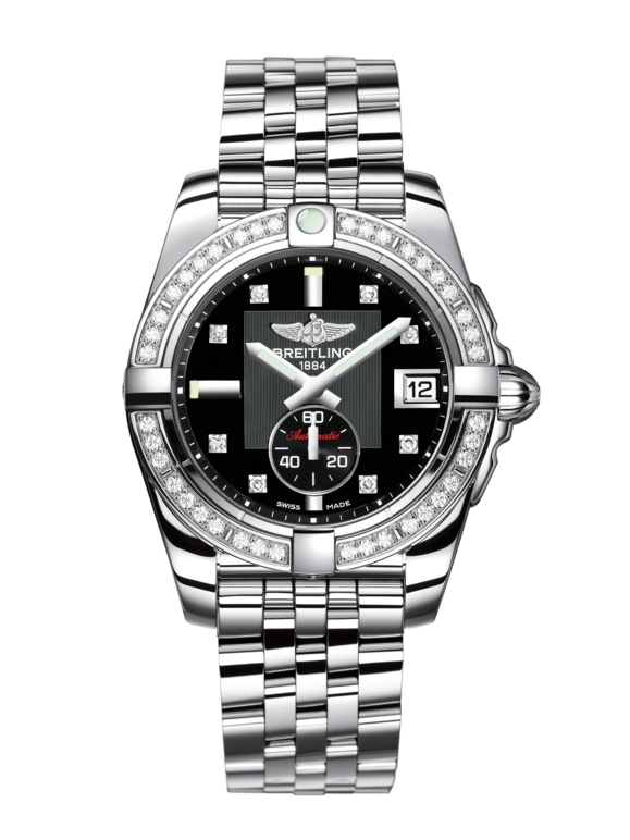 Breitling A3733053/BD02/376A : Galactic 36 Automatic Stainless Steel / Diamond / Volcano Black Diamond / Bracelet