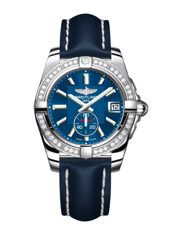 Breitling A3733053/C824/194X/A16BA.1 : Galactic 36 Automatic Stainless Steel / Diamond / Gun Blue / Calf