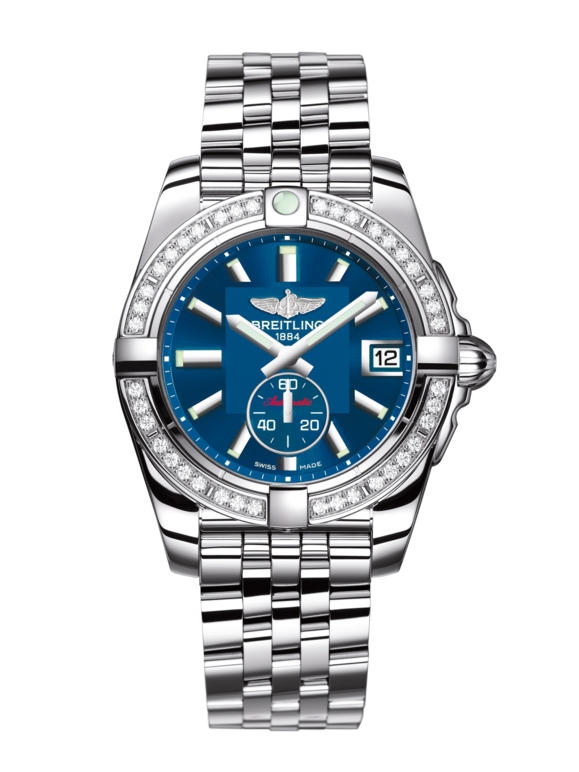 Breitling A3733053/C824/376A : Galactic 36 Automatic Stainless Steel / Diamond / Gun Blue / Bracelet