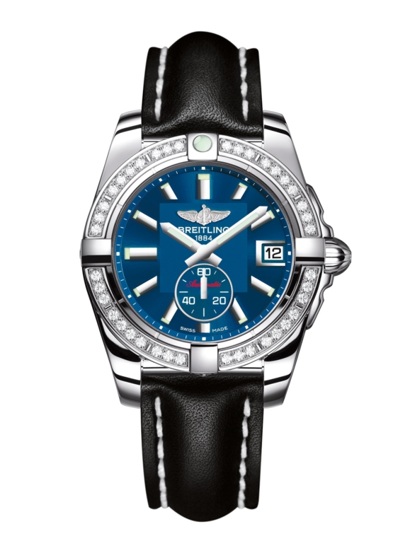 Breitling A3733053/C824/414X/A16BA.1 : Galactic 36 Automatic Stainless Steel / Diamond / Gun Blue / Calf