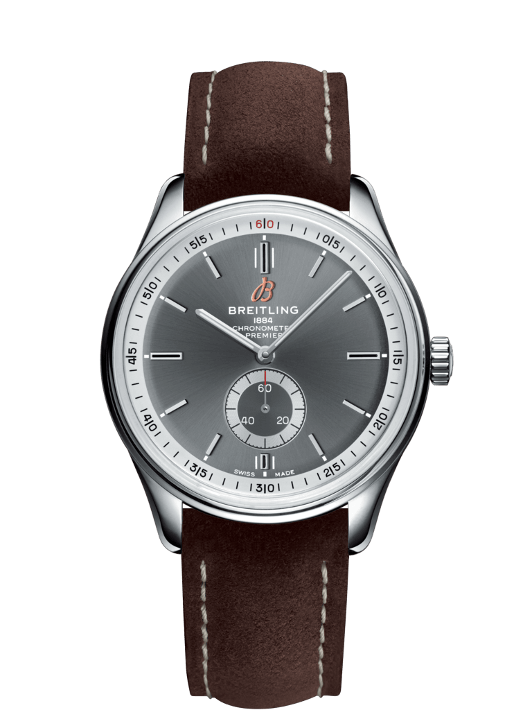 Breitling A37340351B1X1 : Premier Automatic 40 Stainless Steel / Anthracite / Nubuck Brown / Folding