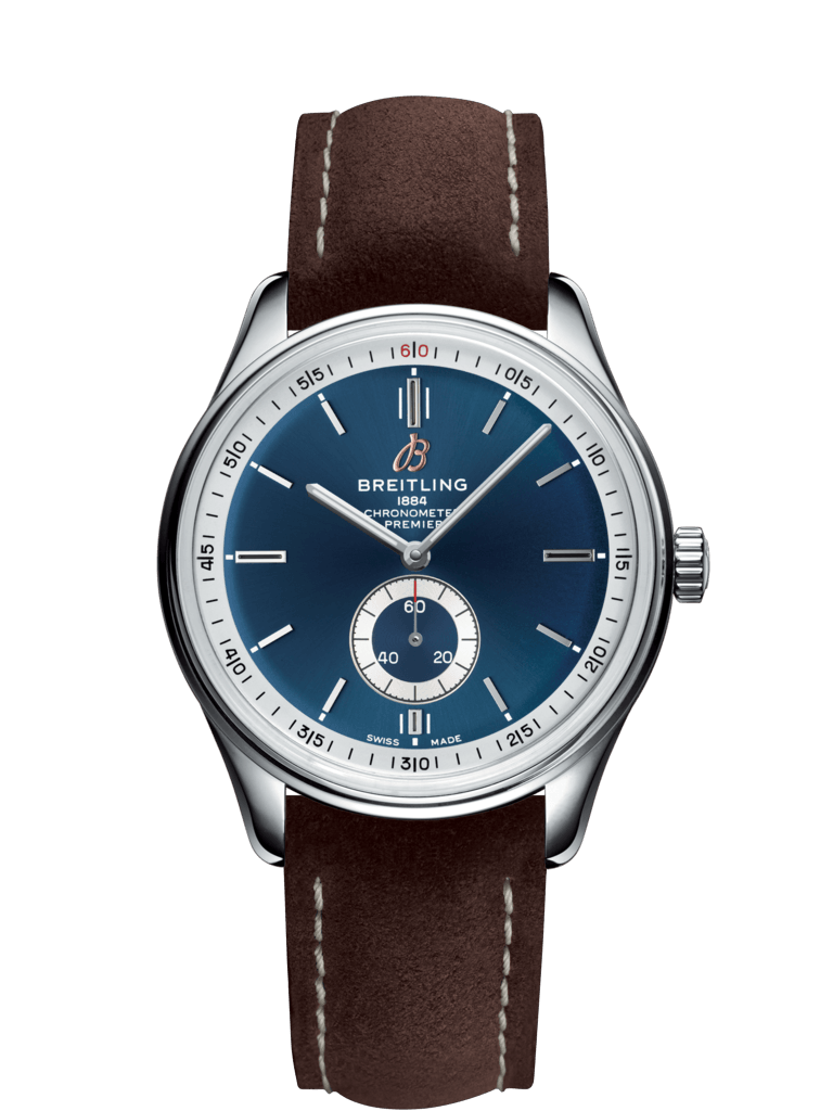 Breitling A37340351C1X2 : Premier Automatic 40 Stainless Steel / Blue / Nubuck Brown / Tang