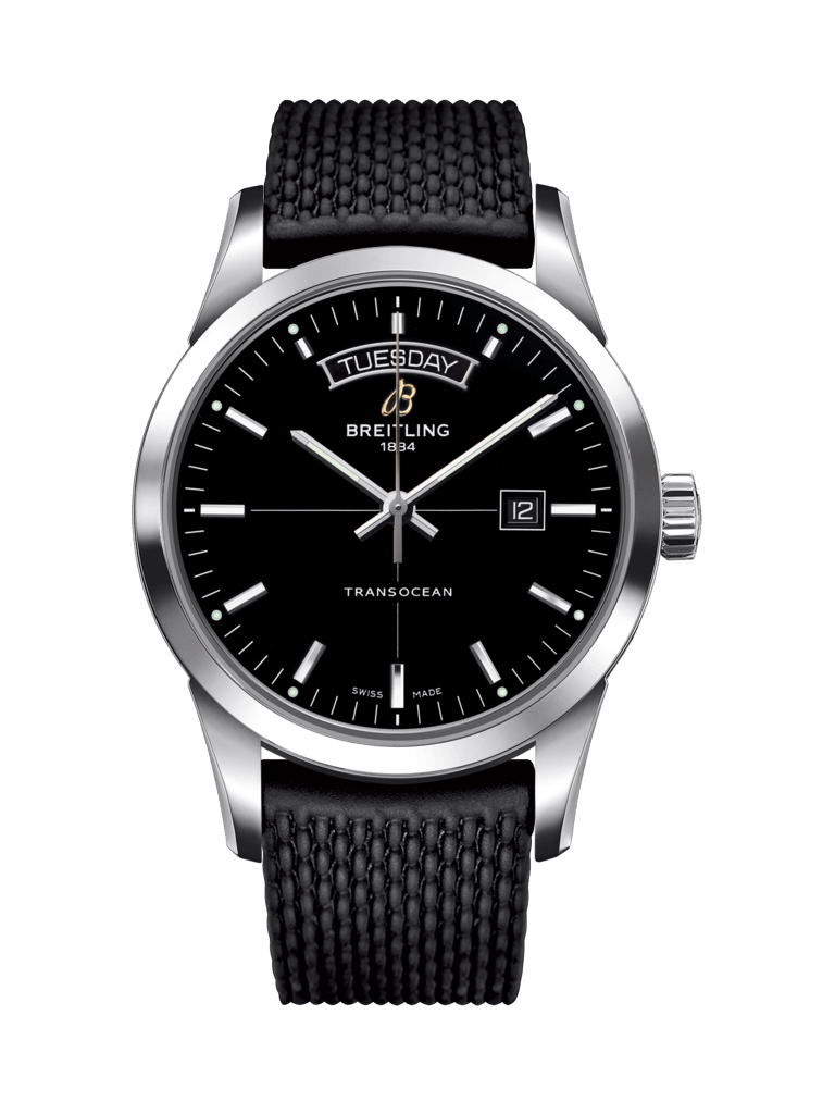 Breitling A4531012/BB69/279S/A20D.2 : Transocean Day & Date Stainless Steel / Black / Rubber / Folding