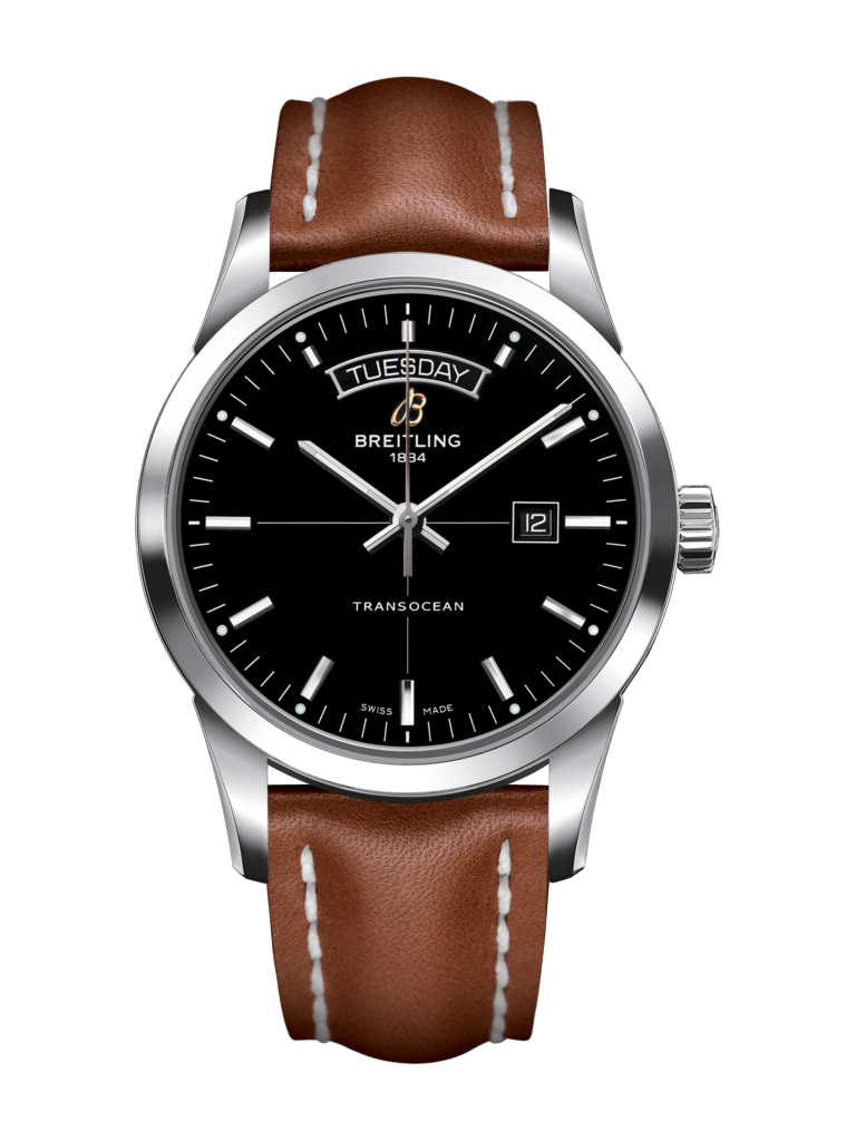 Breitling A4531012/BB69/433X/A20BA.1 : Transocean Day & Date Stainless Steel / Black / Calf / Pin