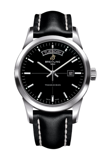 Breitling A4531012/BB69/435X/A20BA.1 : Transocean Day & Date Stainless Steel / Black / Calf / Pin