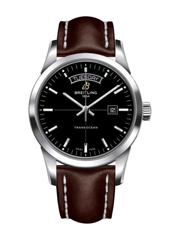 Breitling A4531012/BB69/437X/A20BA.1 : Transocean Day & Date Stainless Steel / Black / Calf / Pin