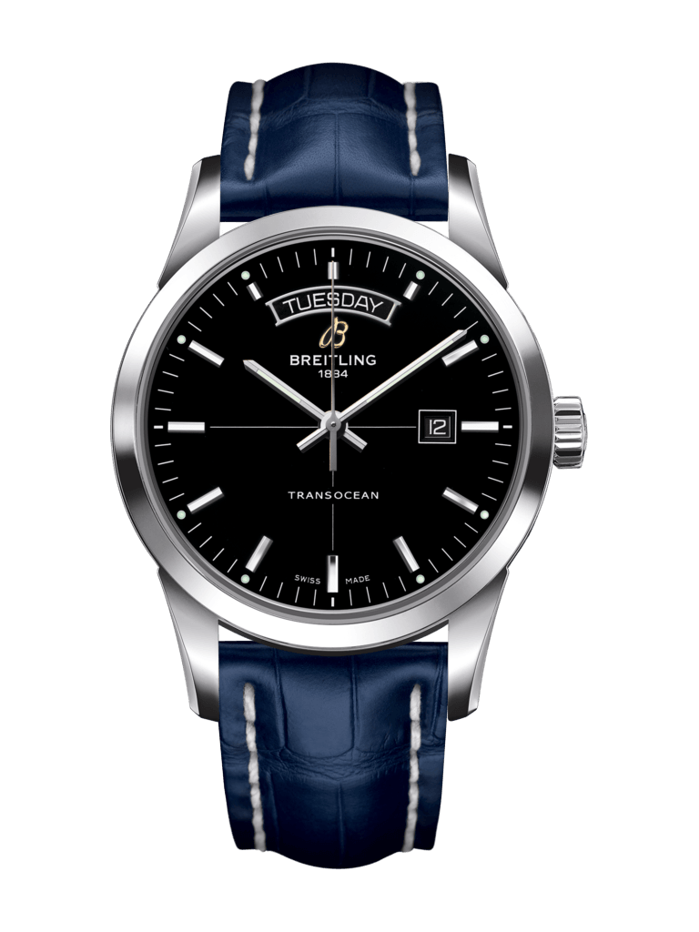 Breitling A4531012/BB69/732P/A20D.1 : Transocean Day & Date Stainless Steel / Black / Croco / Folding