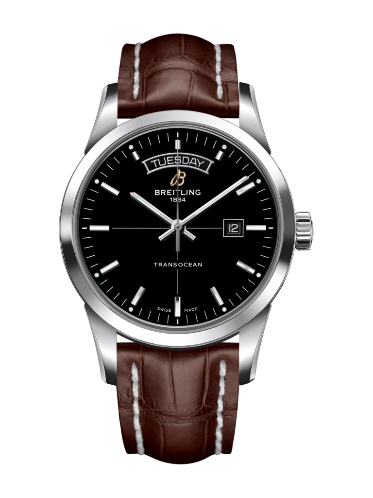 Breitling A4531012/BB69/740P/A20D.1 : Transocean Day & Date Stainless Steel / Black / Croco / Folding