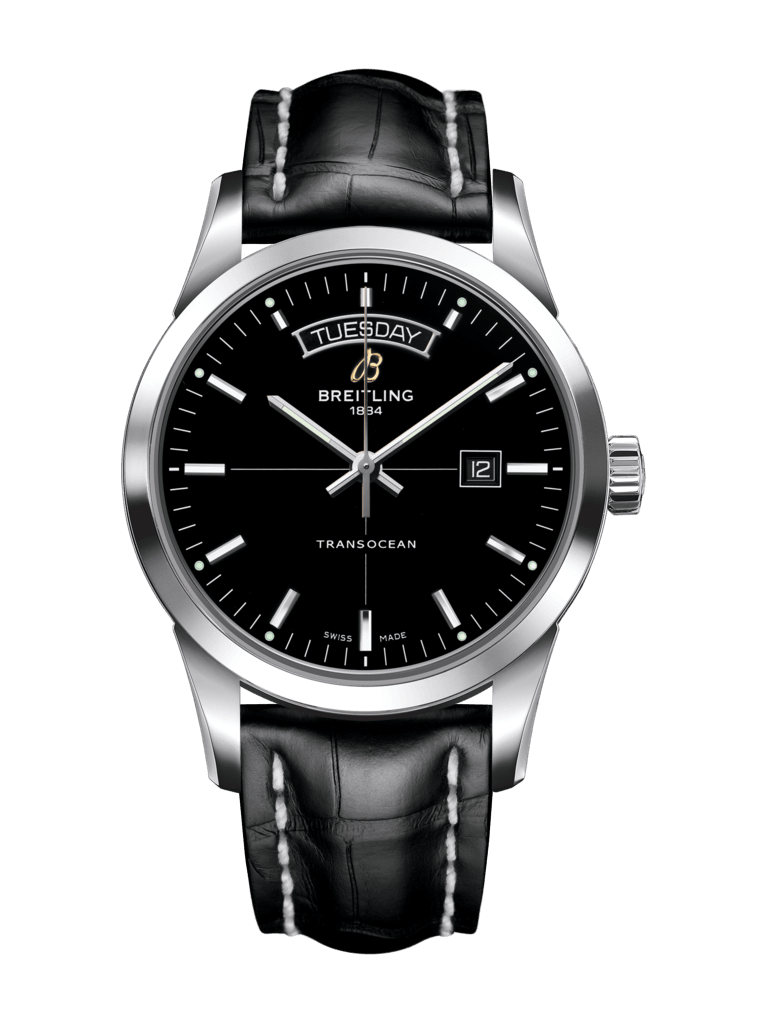 Breitling A4531012/BB69/744P/A20D.1 : Transocean Day & Date Stainless Steel / Black / Croco / Folding