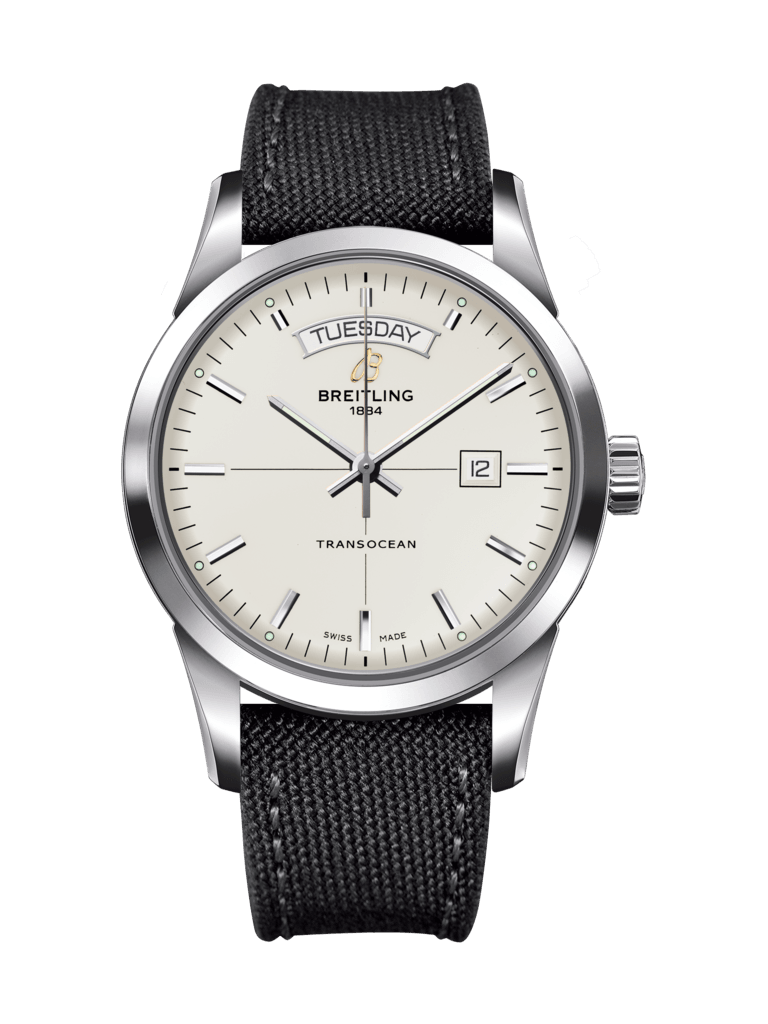 Breitling A4531012/G751/109W/A20BA.1 : Transocean Day & Date Stainless Steel / Silver / Military / Pin