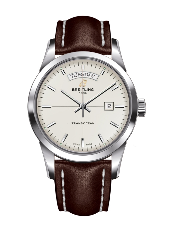 Breitling A4531012/G751/437X/A20BA.1 : Transocean Day & Date Stainless Steel / Silver / Calf / Pin