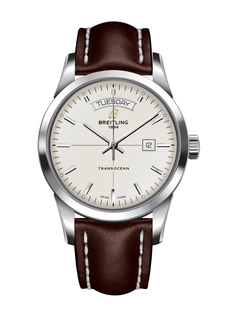 Breitling A4531012/G751/438X/A20D.1 : Transocean Day & Date Stainless Steel / Silver / Calf / Folding