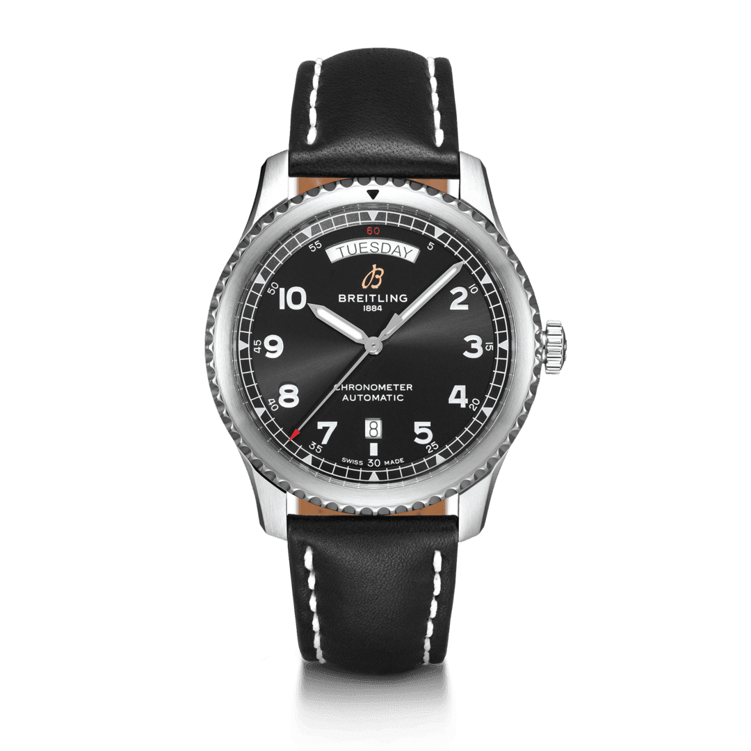 Breitling A45330101B1X2 : Navitimer 8 Automatic Day & Date 41 Stainless Steel / Black / Black Calf / Folding