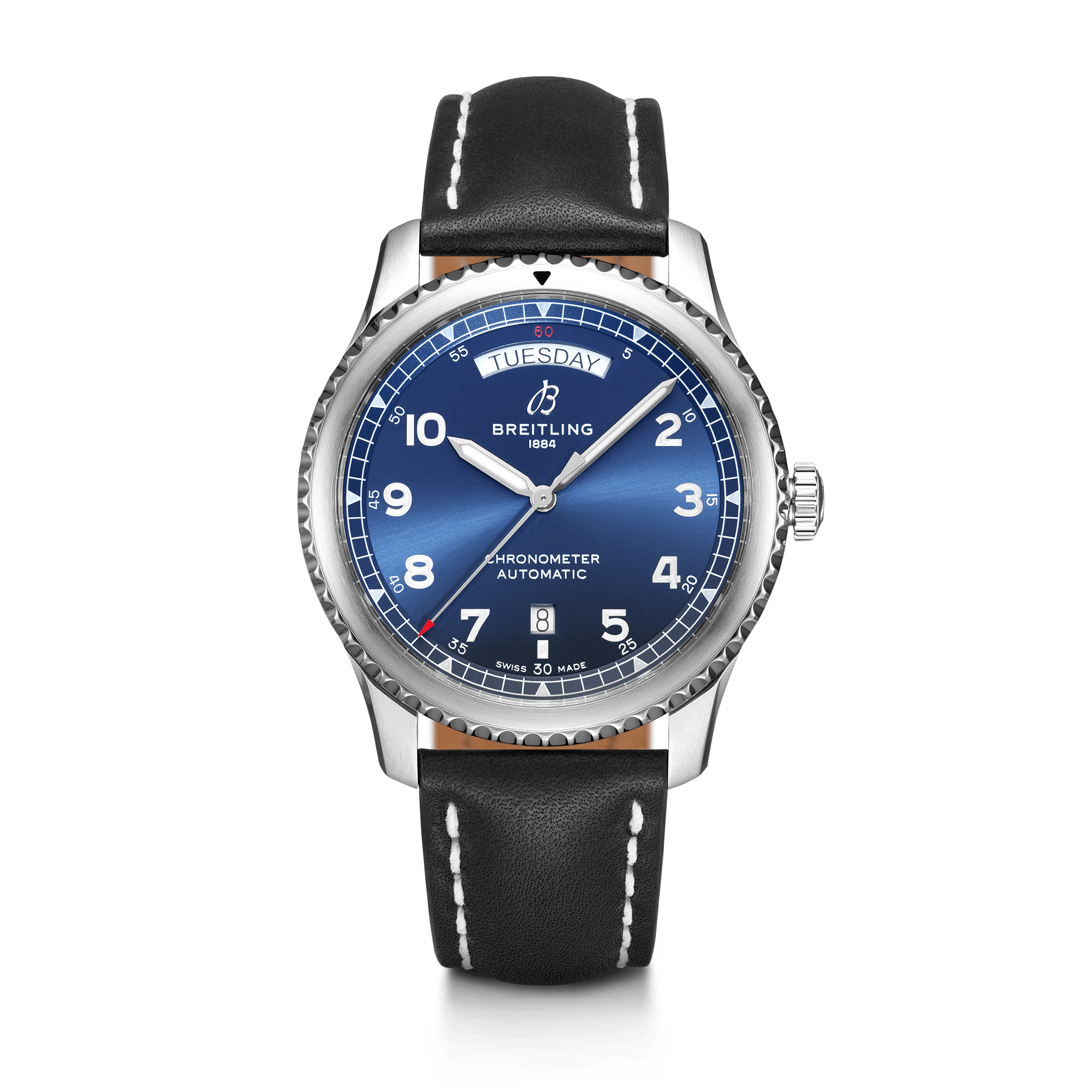 Breitling A45330101C1X1 : Navitimer 8 Automatic Day & Date 41 Stainless Steel / Blue / Black Calf / Pin