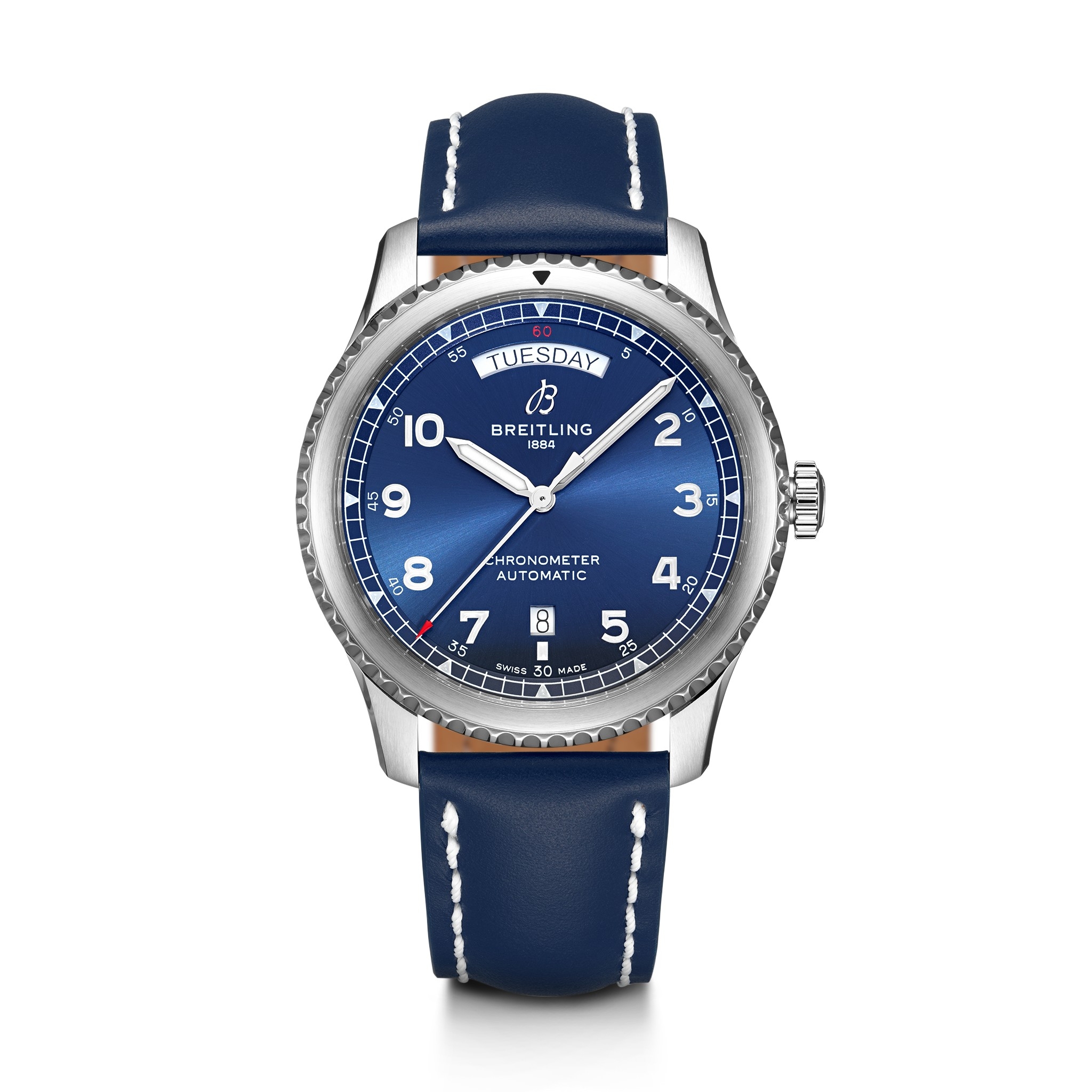 Breitling A45330101C1X3 : Navitimer 8 Automatic Day & Date 41 Stainless Steel / Blue / Blue Calf / Pin