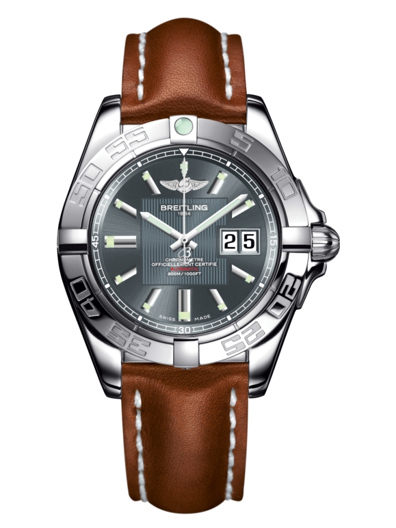 Breitling A49350L2.F549.425X : Galactic 41 Stainless Steel / Tomcat Gray / Calf