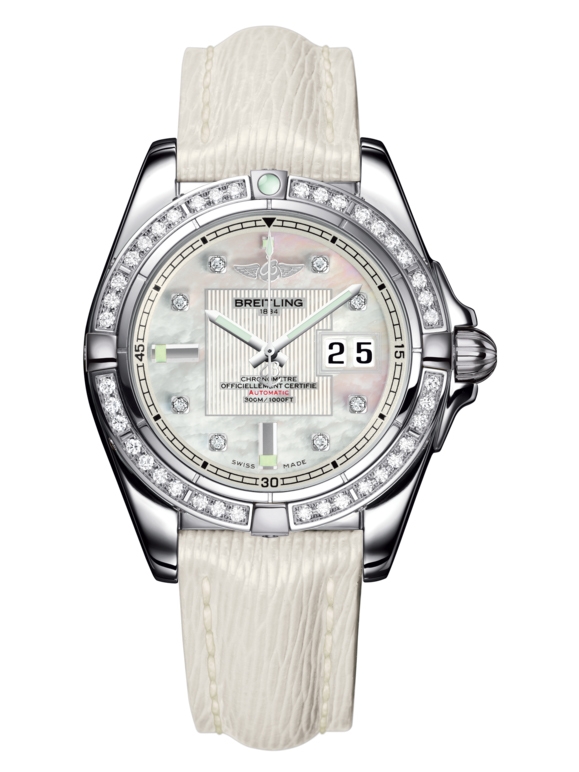 Breitling A49350LA.A702.237X : Galactic 41 Stainless Steel / Diamond / Pearl Diamond / Sahara