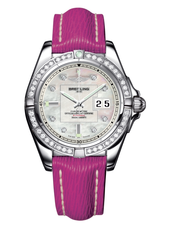 Breitling A49350LA.A702.243X : Galactic 41 Stainless Steel / Diamond / Pearl Diamond / Sahara