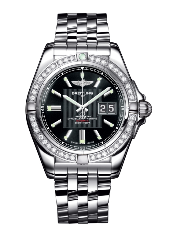 Breitling A49350LA.BA07.366A : Galactic 41 Stainless Steel / Diamond / Trophy Black / Bracelet