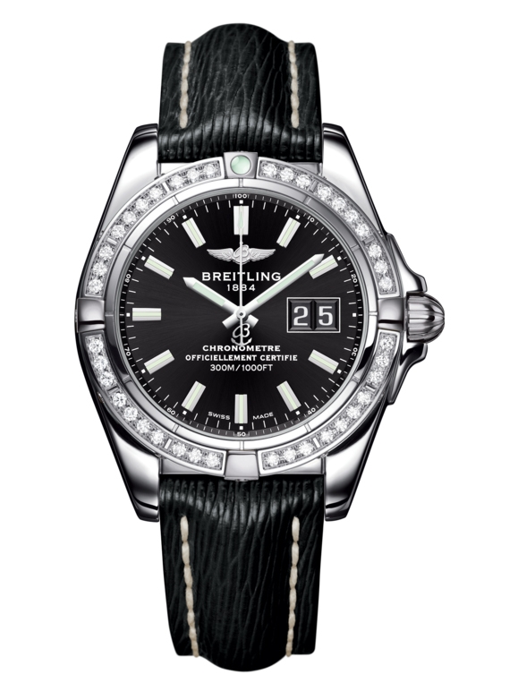 Breitling A49350LA.BE58.218X : Galactic 41 Stainless Steel / Diamond / Onyx Black / Sahara