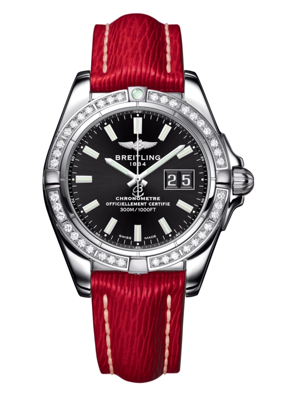 Breitling A49350LA.BE58.219X : Galactic 41 Stainless Steel / Diamond / Onyx Black / Sahara