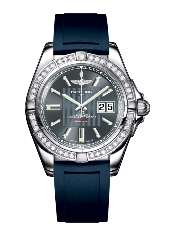 Breitling A49350LA.F549.138S : Galactic 41 Stainless Steel / Diamond / Tomcat Gray / Rubber
