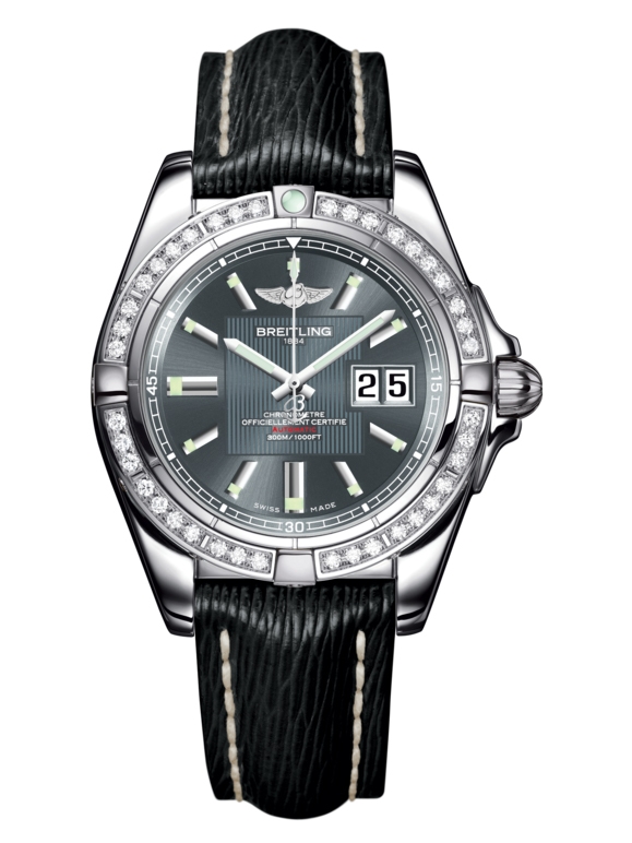 Breitling A49350LA.F549.218X : Galactic 41 Stainless Steel / Diamond / Tomcat Gray / Sahara