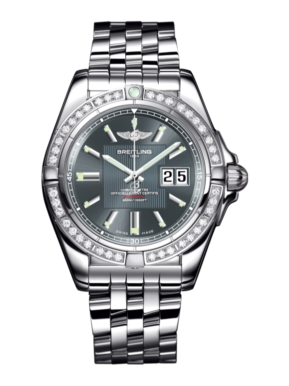 Breitling A49350LA.F549.366A : Galactic 41 Stainless Steel / Diamond / Tomcat Gray / Bracelet