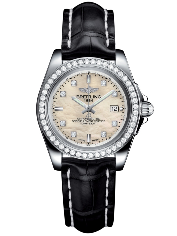 Breitling A7133053/A801/777P/A14BA.1 : Galactic 32 Sleek Edition Stainless Steel / Diamond / Pearl Diamond / Croco