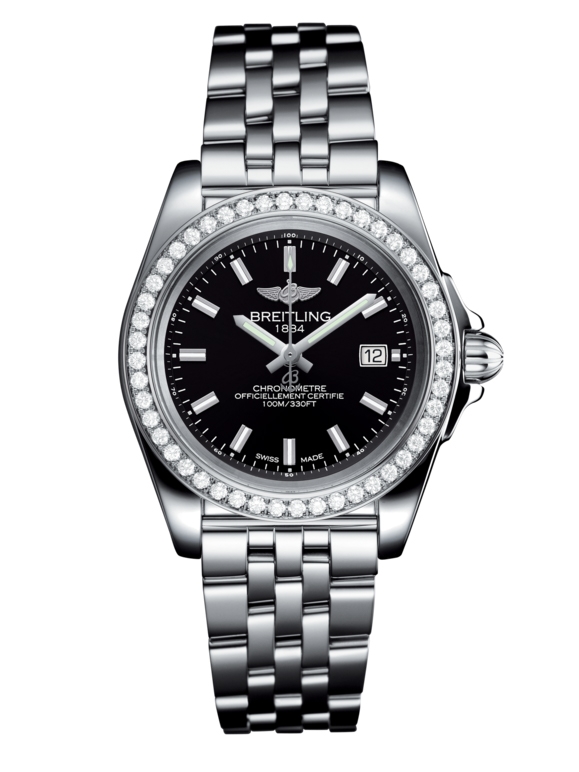 Breitling A7133053/BF62/792A : Galactic 32 Sleek Edition Stainless Steel / Diamond / Trophy Black / Bracelet